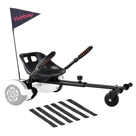 Yabbay Hoverboard Seat Attachment with a Larger Seat, Safety Flag, Handguard Compatible with 6.5'', 8'', 8.5'', 10'' Hoverboards for Kids and Adults - Go Kart Accessory for Fun and Safe Riding!