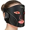 Cordless Red Light Therapy for Face, 4 Modes Portable LED Face Mask, 850NM Infrared & Red Light Mask, 10-Min Timer, 272 LED Beads, Rechargeable for At-Home & Travel