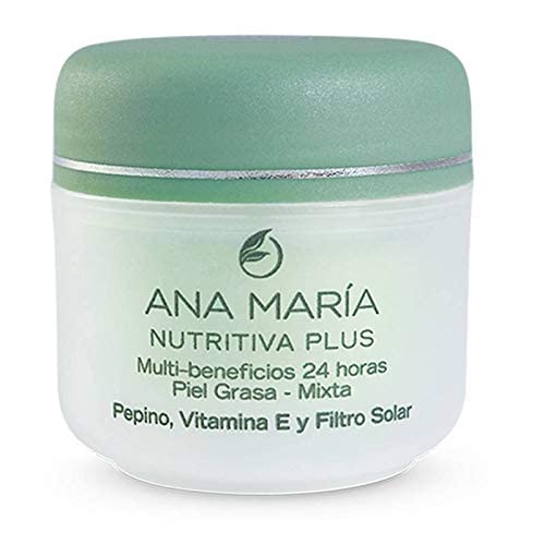 Ana Maria Maquillaje  Nutritiva Plus Multi Beneficios 24 Hrs Piel Grasa - Mixta Pepino Vit E Filtro Solar  Grasa - Bnefits para Piel Mixta 2oz-60gr
