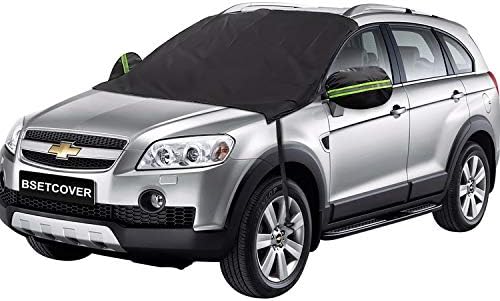 olagoya Car Windshield Snow Cover with Side Mirror Covers, Larger Size Windshield Cover with Magnetic Guard Vehicle's Windows and Wiper Visor from Ice Frost Dust in Winter, Easily Use and Storage