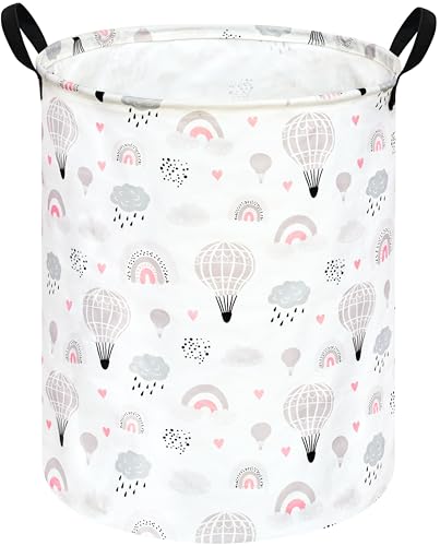 Image of Large Laundry Basket Canvas Storage Bins Baby Nursery Hamper for Boys and Girls Toy Box Gift Baskets for Home,Office,Home Decor