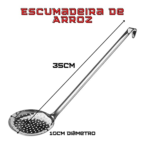 Escumadeira de Inox para Arroz 33cm Reforçada