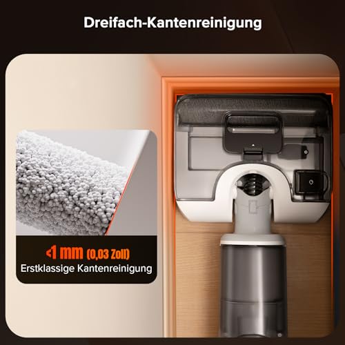 Image of roborock F25 RT Vacuum Mop All in One, Wet Dry Vacuum Cleaner Cordless, 20000Pa Floor Cleaner Machine for Tile Hardwood Wood Vinyl Floor, Edge to Edge Self Cleaning Electric Mop with 180 Lie-Flat