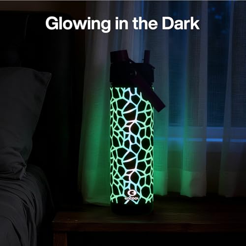 Image of ENCOOL Insulated Water Bottle with Straw Stainless Steel Water Bottle, Glow in the Dark, Leak-Proof, BPA-Free, Keeps Cold for 24 Hours for Sports, Travel, School (26 oz, Bubble)