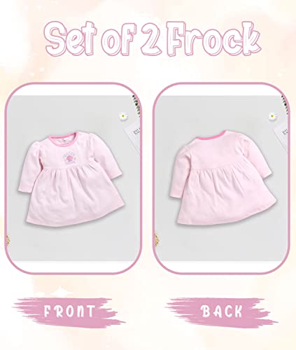 Image of BABY GO Full Sleeve Regular Round Neck A Line Frocks for Baby Girls (Pack of 2)