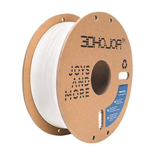Image of 3DHoJor Matte PLA Filament 1.75mm, Upgrade 1kg Cardboard Spool PLA Filament 1.75 - PLA 3D Printing Filament, Print with Most 3D Printers Using 3D Filament(Matte White)