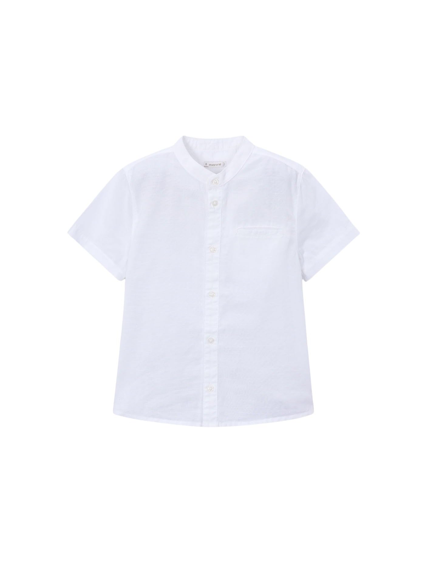 Mayoral Camicia m/c c/Coreana per Bambini e Ragazzi Bianco