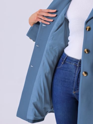 Image of Allegra K Womens Winter Elegant Pea Coat 2026 Single Breasted Long Overcoat | Notch Lapel Collar, Warm, Work Office Trench Coats,Outwear Outfit
