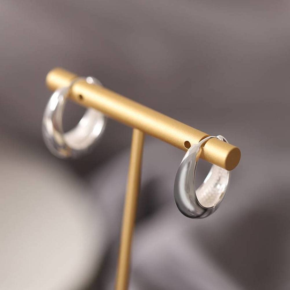 WZGWDC Pendientes Largos en Forma de U con Hebilla de Cara Ancha de Metal geométrico S925