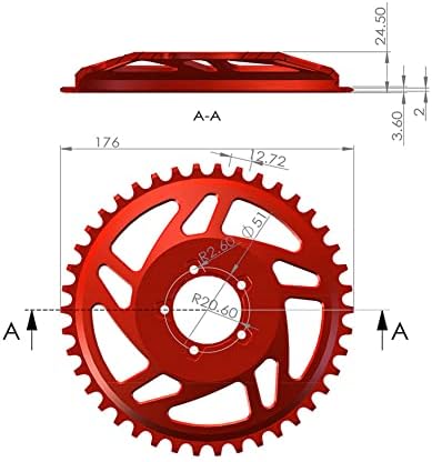 FACULX Bicycle Chainring 42T Chainwheel Offset Narrow Wide Chainring MTB Sprockets for BAFANG BBSHD
