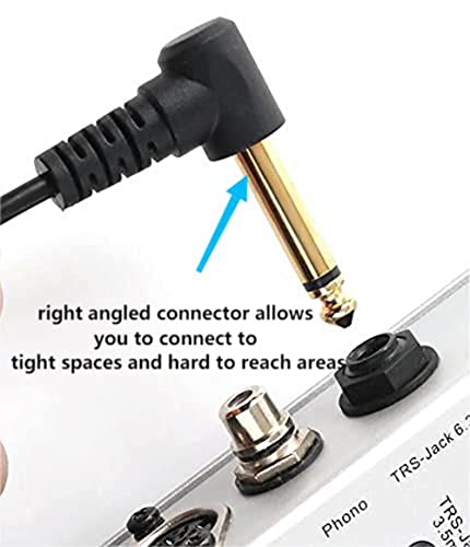 SHANFEILU 6.35 mm Cable Splitter 1/4 inch Female TRS Stereo to Dual 2x6.35mm 1/4 Inch TS Mono Male Gold Plated 90 Degree Right Angle Y Splitter Audio Mixer Cable 25cm - Image 2