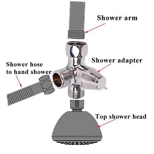Bleiou G1/2" 3-Way Universal Bathroom Shower Arm Diverter Brass Valve Universal Showering Components for Hand Shower