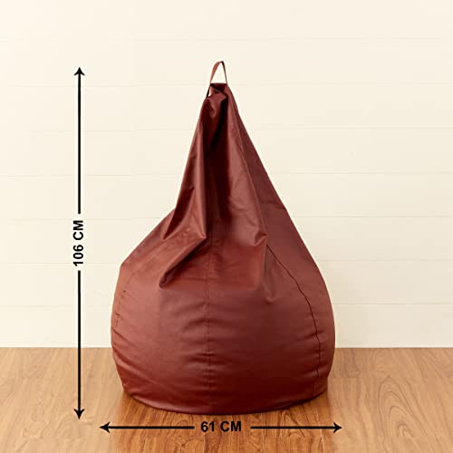 Image of Home Centre Flabby Brown Faux Leather Bean Bag