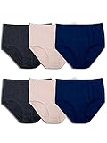 Fruit of the Loom Women's 360 Underwear, High Performance Stretch for Effortless Comfort, Available in Plus Size, Cotton Blend-Brief-6 Pack-Colors May Vary, 6