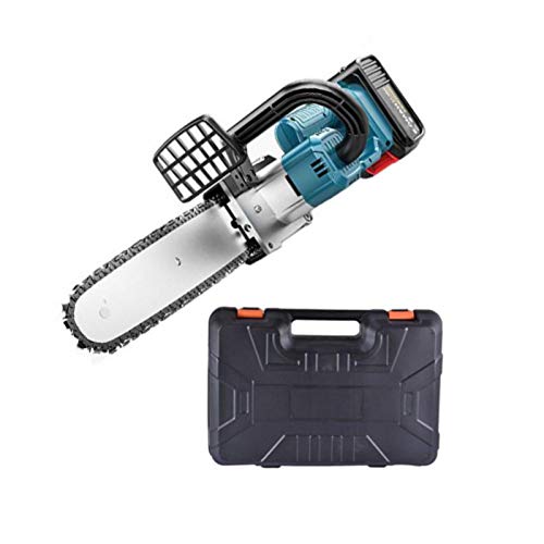 Loveinwinter Electric Cordless Chainsaw, 8 inch Portable Brushless Copper Motor Anti-Slip Handheld Electric Saw with Battery for Garden Work