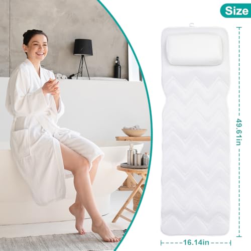 Cocoarm Oreiller de Bain Complet pour Tout Le Corps, Oreiller de Baignoire Spa pour Baignoire avec 13 Ventouses Antidérapantes, pour Soutien de la Tête, du Cou, des épaules et du Dos,