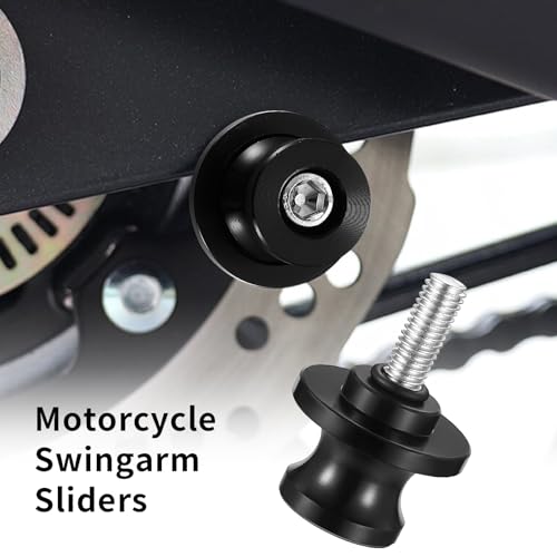 4 Pcs Brazo Oscilante Motocicleta M8, 8mm para Diabolos Moto, Soporte Bobinas de Brazo Oscilante in Aluminio Universal, Motocicleta CNC Soporte Trasero, Brazo Oscilante Deslizadores de Carrete Moto