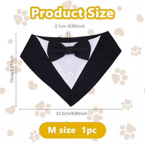 DICOSMETIC Hundeanzug Hundehochzeitsoutfit Haustier Fliege Hemd Verstellbare Hunde Smoking Formelle Welpen Kostüme Haustier Outfit Mit Fliege Für Weihnachten Halloween Geburtstagskostüme Schwarz M