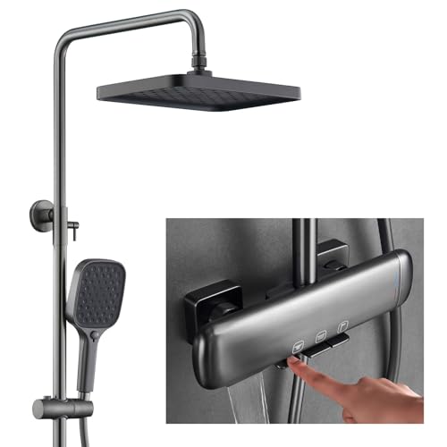 Colonne de douche thermostatique ZR98US avec ciel de pluie 300x200mm et douchette