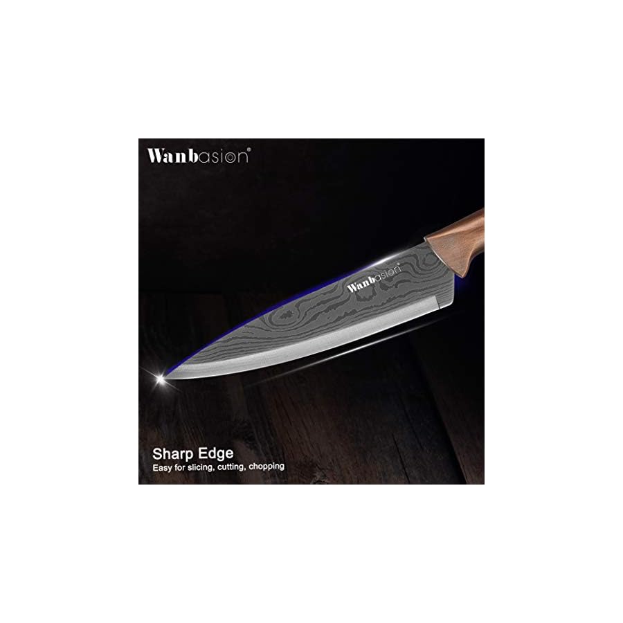 Wanbasion-Matte-Black-Titanium-Plated-Stainless-Steel-Kitchen-Knife-Set-Chef-Kitchen-Knife-Set-Professional-Dishwasher-Safe-Kitchen-Knife-Set-with-Damascus-Style Wanbasion Matte Black Titanium Plated Stainless Steel Kitchen Knife Set, Chef Kitchen Knife Set Professional, Dishwasher Safe Kitchen Knife Set with Damascus Style