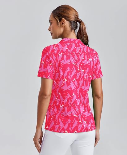 Image of PINSPARK Womens Golf Shirt Short Sleeve Polos UPF 50+ Collared Tennis Tops