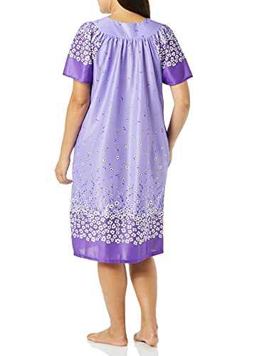 Image of AmeriMark Casual Women's Patio Muumuu House Dress Loose Comfortable Short Sleeve Sun Dress Lounger Gown Sleepwear for Ladies