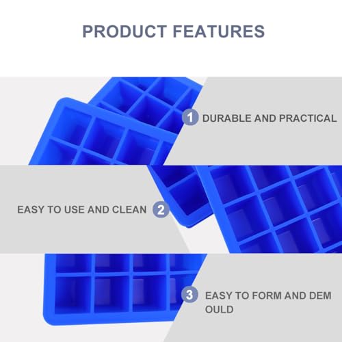 Set de 2 moldes de silicona para hielo, 20 cubos, azul miniatura 7