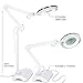 Brightech LightView Pro 2 in 1 Magnifying Floor Lamp & Table Lamp - Hands Free Magnifier with Bright LED Light for Reading - Work light With Adjustable Arms - Standing Mag Lamp