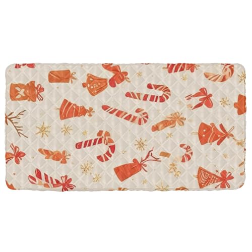 Hezely Toddler Fitted Sheet, Toddler Mattress, Portable Folding Mattress for Kids 49.6x24.8 Inch,Orange Christmas (1 pcs)