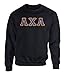 Fashion Greek Lambda Chi Alpha Twill Letter Crewneck Sweatshirt Black Large