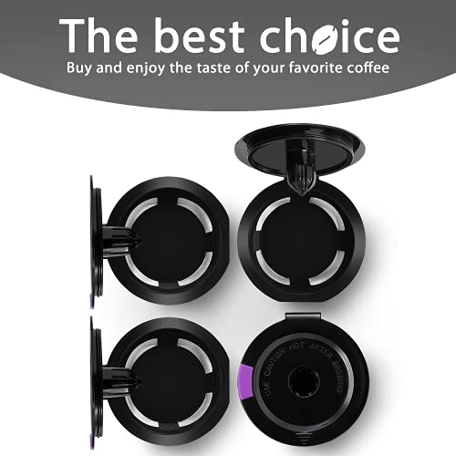 4 Reusable K Cups For Keurig K-Classic, K-Elite, K-Select, K-Cafe, K-Compact, K200, K300, K400, K500, Universal Fit Black Refillable Kcups Coffee Filters For 2.0 And 1.0 Brewers #TOP3