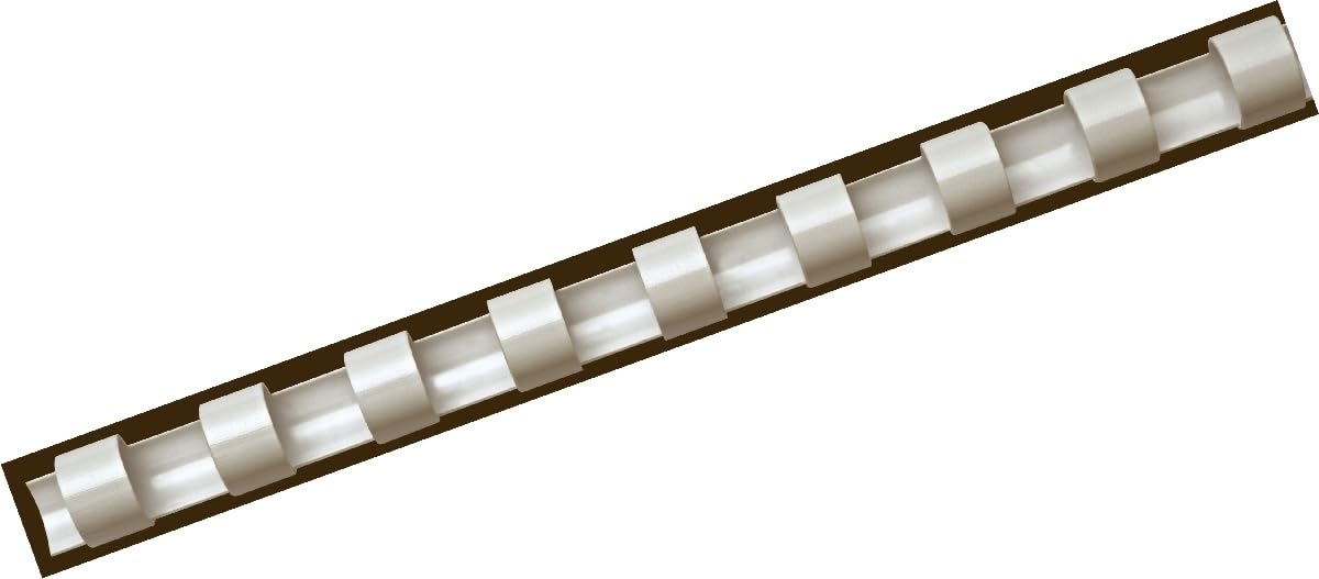 Fellowes Binderücken für Plastikbindung, 10 mm Durchmesser, 21 Ringe, für A4 Dokumente, weiß, Packung mit 25 Stück