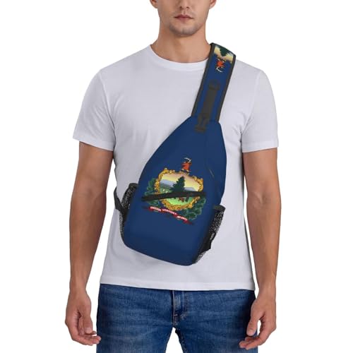 Mochila unisex tipo bandolera con diseño de bandera de Vermont miniatura 7