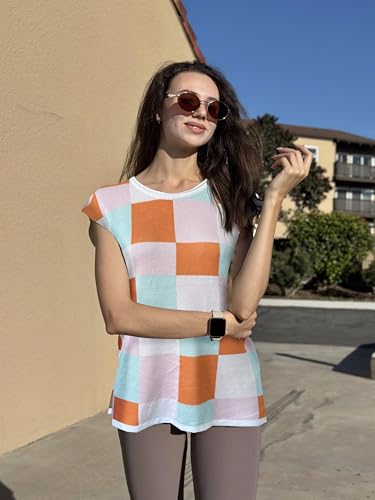 Image of Zeagoo Sweater Vest Women Crew Neck Loose Fit Knit Lightweight T Shirts Pullover Casual Summer Outfits