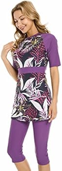 Rash Guard Beachwear Bescheiden badmode voor dames Badpak met korte mouwen Burkini Modesty Costume Plus Size (XL, Y8 Rash Guard Beachwear Bescheiden badmode voor dames Badpak met korte mouwen Burkini Modesty Costume Plus Size (XL, Y8