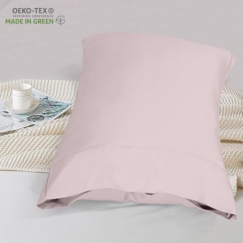 Image of ROYALE LINENS 300 Thread Count 100% Long Staple Combed Cotton Pillowcases Set of 2 - Ultra Soft -Standard Bed Pillow Cover- 20 inchx26 inch -Breathable, Cool & Crisp Percale Pillow Cases (Std, Lavendar)