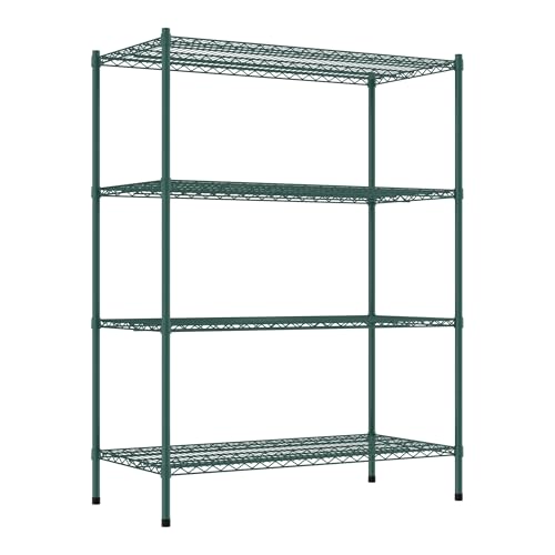 QUIET BOOK Commercial NSF Listed Green Epoxy Stationary Wire Shelving