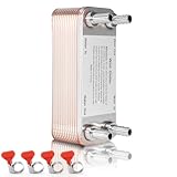 MRbrew Wort Chiller 20 Plates, 1/2 Barb Fitting Connection, Brazed Plate Copper Heat Exchanger for Homebrew, Stainless Steel 7.5' x 2.9' Plate, Hot Liquid Accelerated Cooler Quick Beer Cooling System