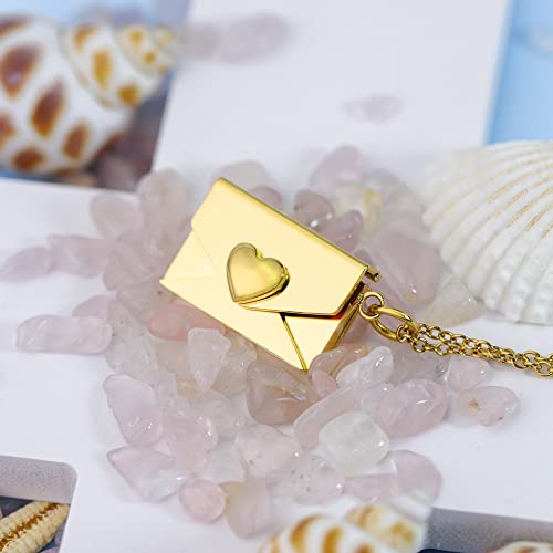Ruibeila Personalized Custom Envelope Necklace With Message - Engraved Heart Love Letter Necklace Secret Lockets - Grandma Necklace - Mom Necklace For Women Great Mother's Day Gift Jewelry Gifts #TOP2