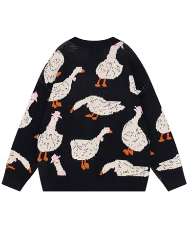 Image of Arssm Mens Oversized Dinosaur Sweater Knit Crewneck Vintage Tops