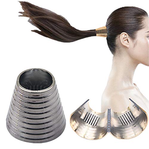 cuhair Pferdeschwanz-Halter für Mädchen und Frauen, aus Kunststoff, mit Zähnen, Haarring, Haarzubehör, Punk-Stil, Schwarz Cover