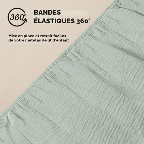 Draps de lit bébé en mousseline de coton de qualité supérieure - 8