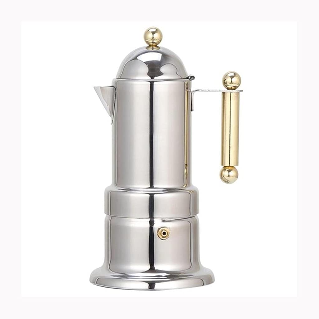 CUNTO Macchina per caffè Espresso Automatica con Filtro per teiera, caffettiera Moka in Acciaio Inossidabile da 200 ml, 4 Tazze