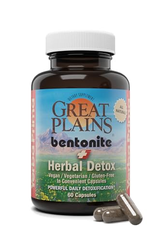 Yerba Prima Bentonite Clay Plus Herbal Detox - 60 Veggie Capsules - Natural Cleansing Supplement