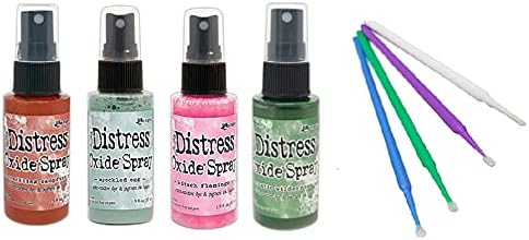 Ranger Tim Holtz Distress Oxide Spray Bundles (Crackling Campfire, Rustic Wilderness, Kitsch Flamingo, Speckled Egg)