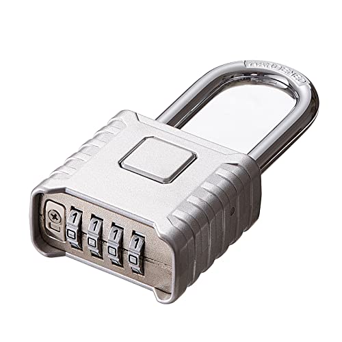 Zgsj Combination Lock Outdoor Combination Lock Heavy Duty Padlock Resettable Combination Lock (Sliver Long) #TOP1