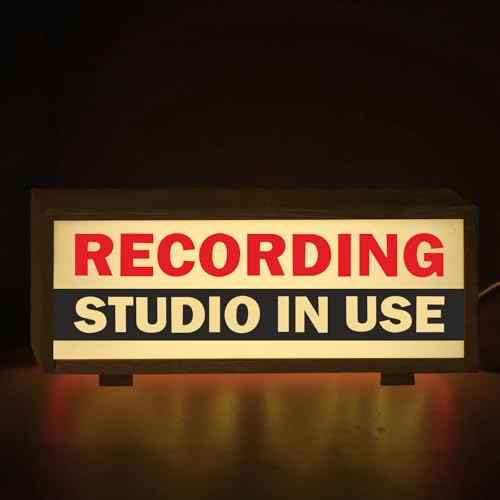 LED Recording Studio Retro Sign Soundproof Room Light Box Recording Studio in Use Light for Streamers Podcasters Musicians Record Sign for Music Bar