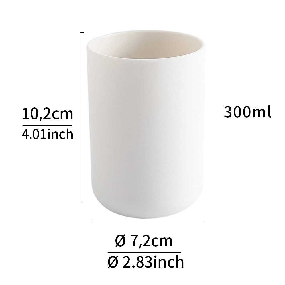 wongwongcat Cup 300ml, Japanese-Style Unbreakable Reusable Drinking Cups Set of 2, Tumbler Plastic Toothbrush Cup - Image 2