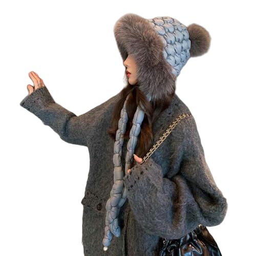 Gorro cálido de invierno beige 56-58 cm con orejeras a prueba de viento 7