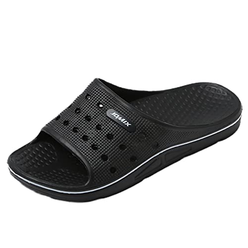 JOMIX Pantoletten Herren Slipper Sommer Badepantolette Badeschuhe Badeschlappen Badelatschen Strandschuhe (Schwarz, 40 E...